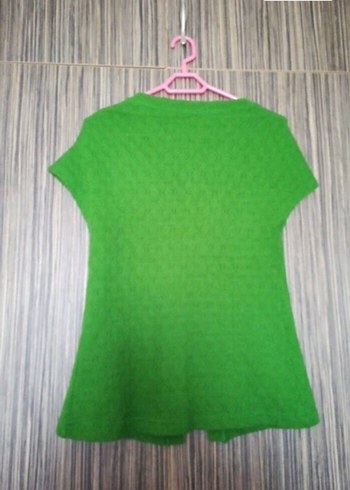 Kız Çocuk Yeşil Triko Kolsuz Hırka - Görsel 4