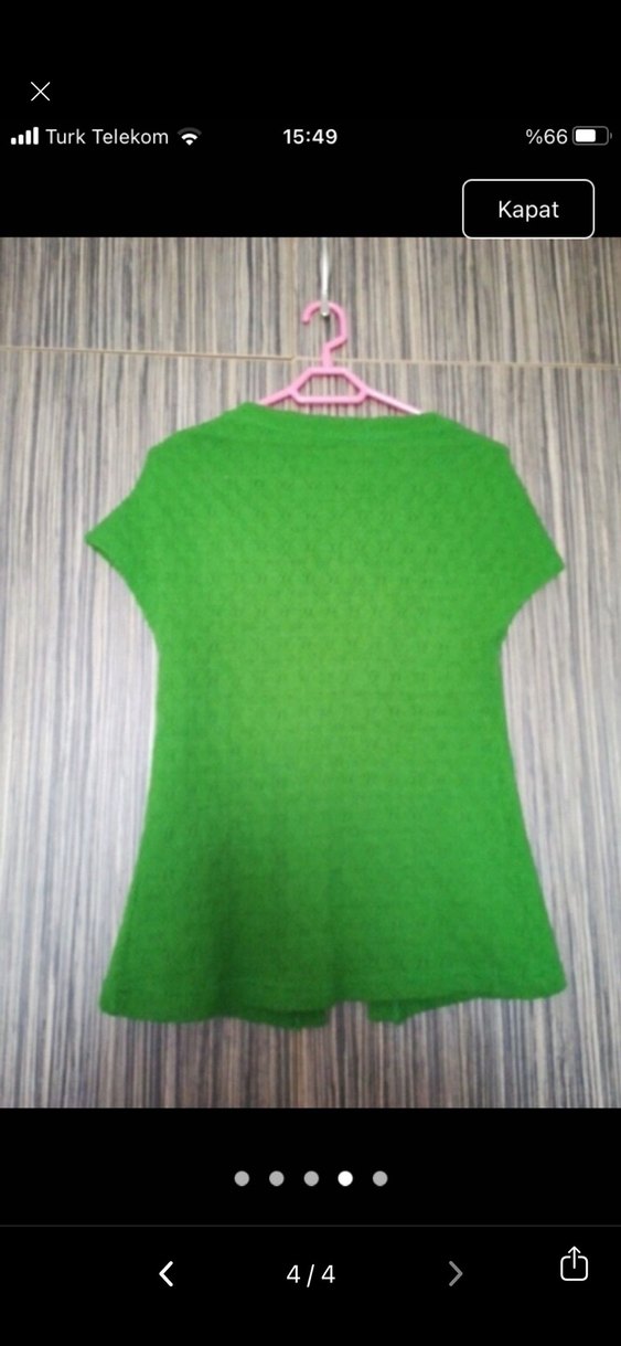 Kız Çocuk Yeşil Triko Kolsuz Hırka - Görsel 4