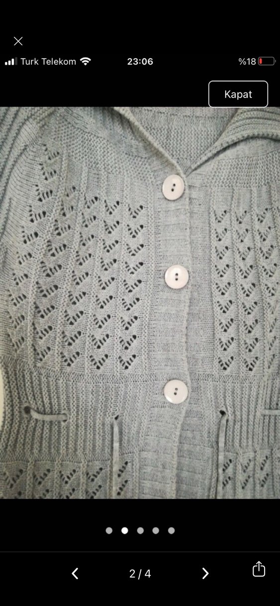 Kız Çocuk Gri Örme Kolsuz Hırka - Görsel 2