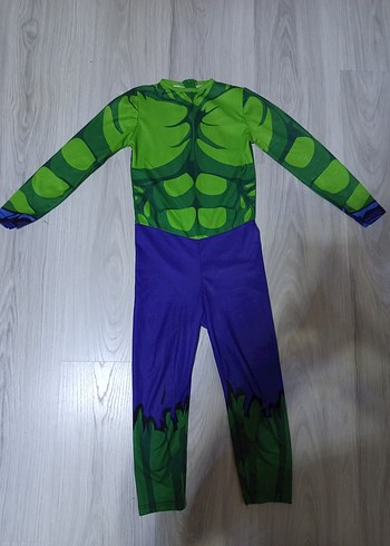 Çocuk Hulk Kostümü, Uzun Kollu, Fermuarlı