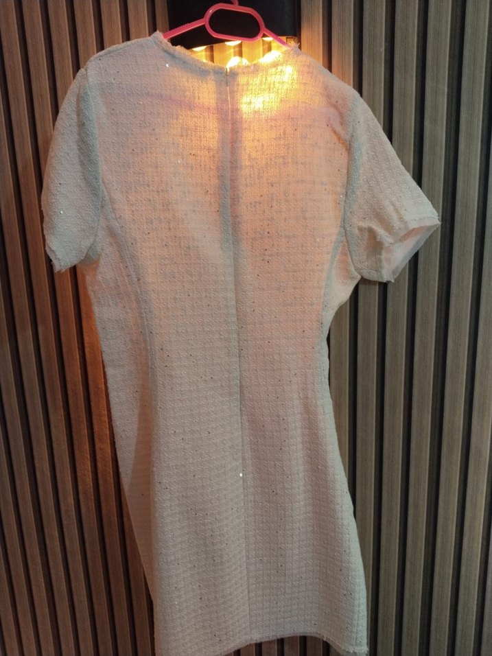 Trendyolmilla Ekru Kısa Kollu Midi Elbise - Görsel 2