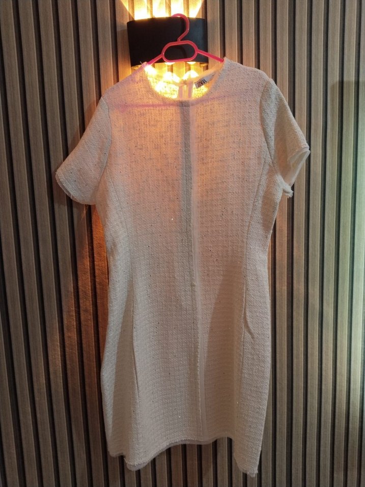 Trendyolmilla Ekru Kısa Kollu Midi Elbise - Görsel 3