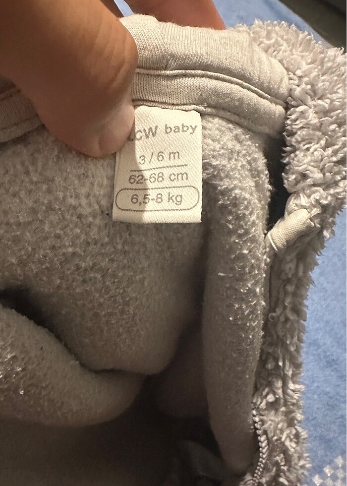 Kapüşonlu Erkek Bebek Peluş Tulum - Görsel 3