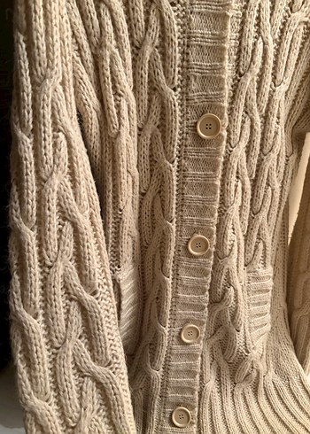 Kadın Bej Triko Midi Hırka - Görsel 4