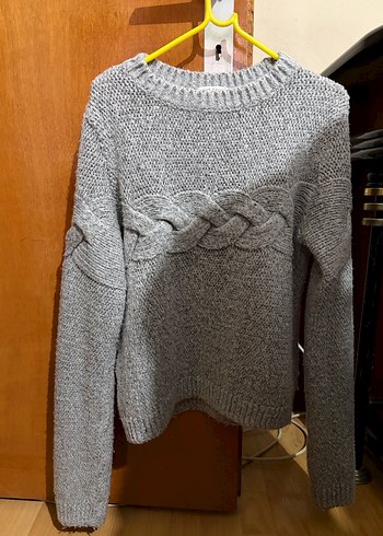 Gri Örgü Kadın Kazak - Görsel 8