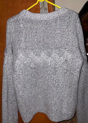 Gri Örgü Kadın Kazak - Görsel 2