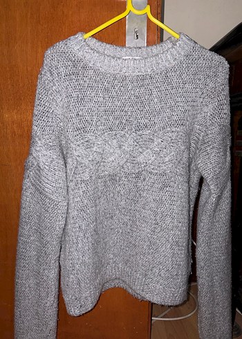 Gri Örgü Kadın Kazak - Görsel 5