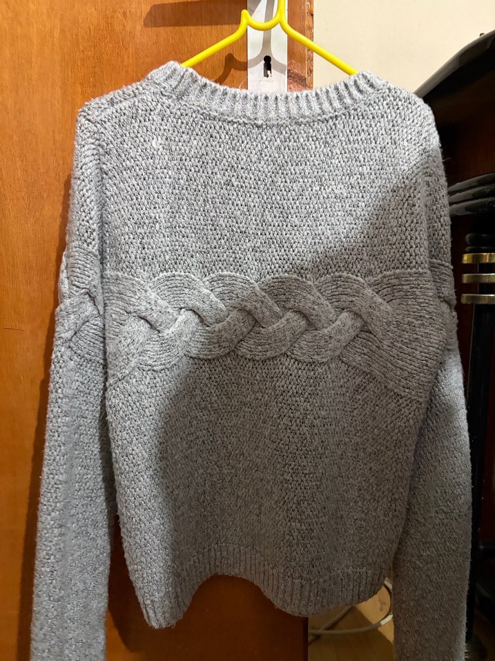 Gri Örgü Kadın Kazak - Görsel 3