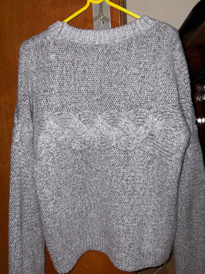 Gri Örgü Kadın Kazak - Görsel 2