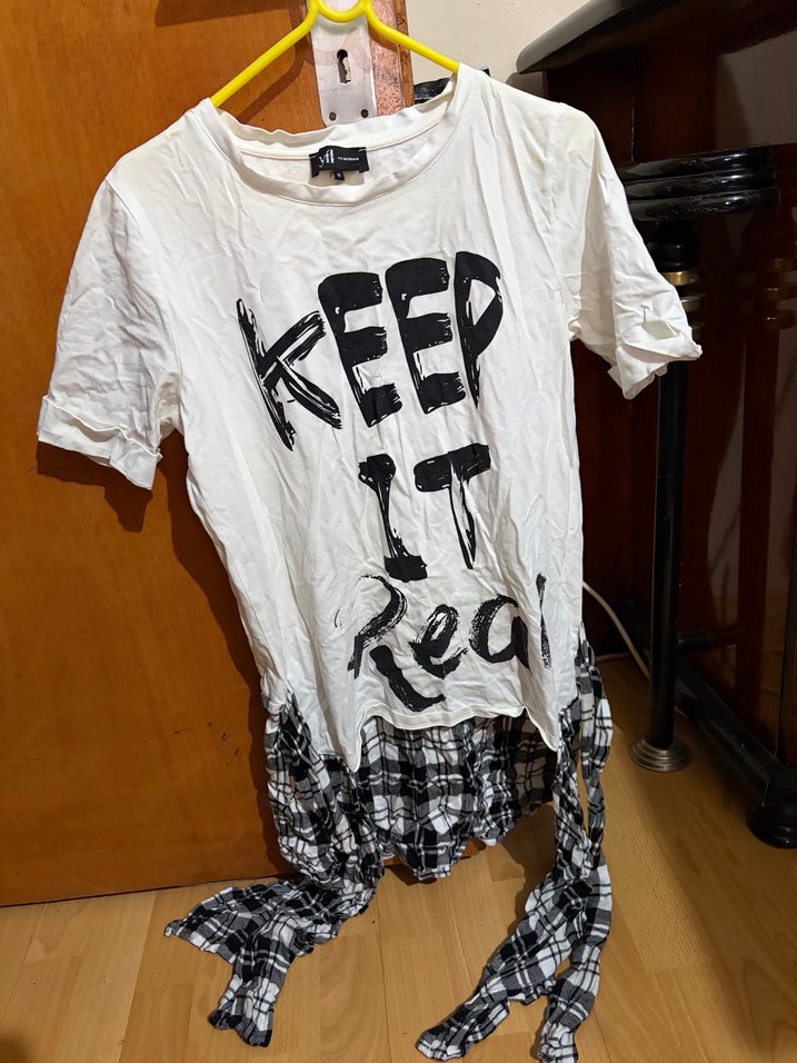 Beyaz Loose Fit Gömlek Detaylı Tişört, Sokak Stili - Görsel 4