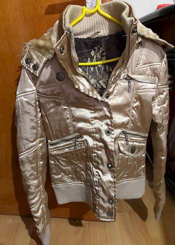 Bej Kadın Suni Kürklü Sokak Stili Ceket - Görsel 4