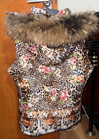 Kürk Detaylı Desenli Bayan Yelek - Görsel 10