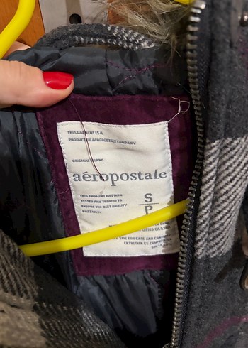 Gri Ekose Desenli Midi Hamile Kaban - Görsel 4