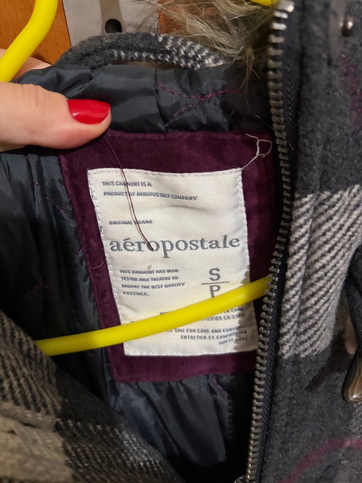 Gri Ekose Desenli Midi Hamile Kaban - Görsel 4