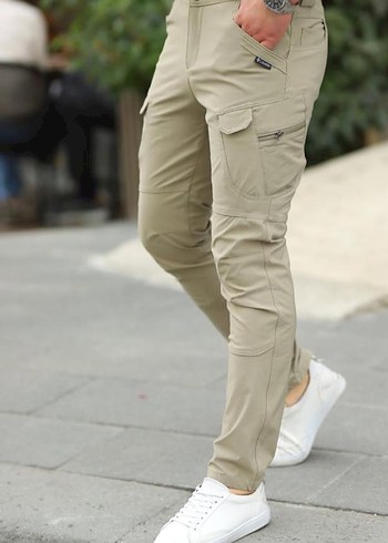 Bej Kamuflaj Desenli Kemerli Erkek Pantolon - Görsel 2