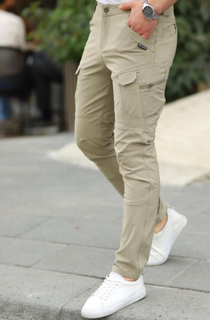 Bej Kamuflaj Desenli Kemerli Erkek Pantolon - Görsel 2