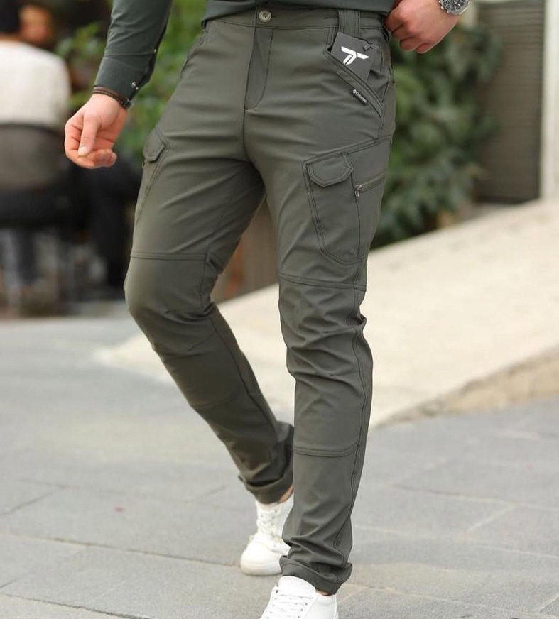 Bej Kamuflaj Desenli Kemerli Erkek Pantolon - Görsel 4