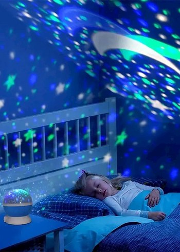 Dönen Yıldız ve Ay Projektör Gece Lambası - Görsel 2