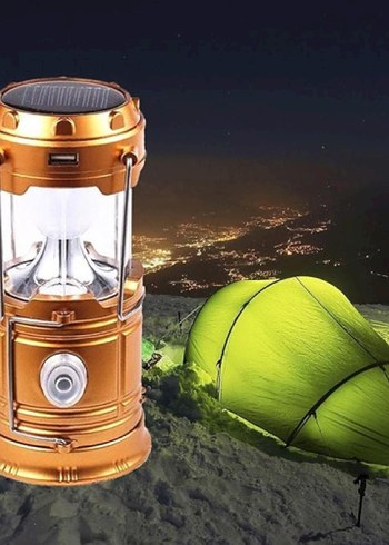 Su Geçirmez Altın Renkli Güneş Enerjili Kamp Lambası - Görsel 2