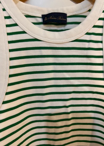 Zara Beyaz Yeşil Çizgili Yüksek Yakalı Kadın Atlet