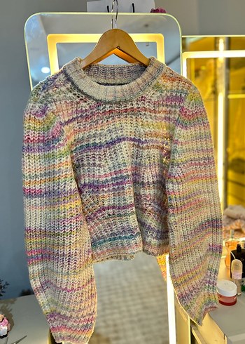 Bershka Bohem Çok Renkli Örgü Kadın Kazak