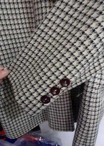 Ekoseli Kadın Blazer Ceket - Görsel 4