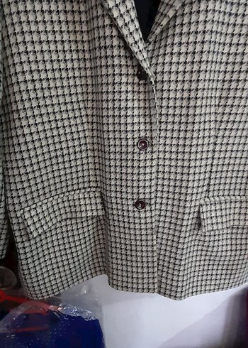 Ekoseli Kadın Blazer Ceket - Görsel 3