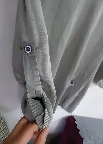 V Yaka Düğmeli Kadın Triko - Görsel 4