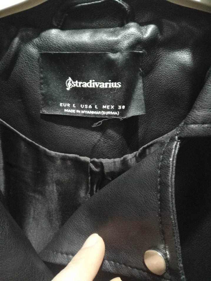 Siyah Kemerli Deri Biker Ceket - Görsel 2