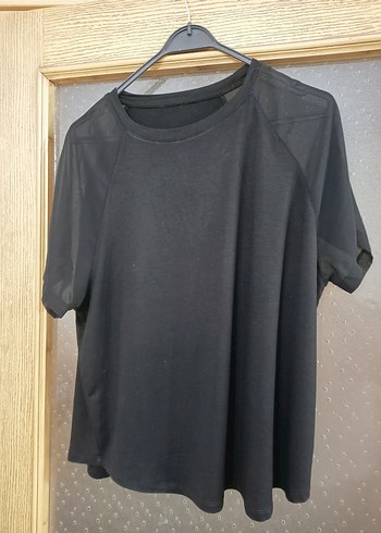 xl siyah kolları tül viskon sifir bluz
