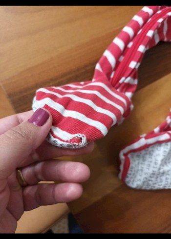 Uzun Kollu Fermuarli Kırmızı Bebek Tulum - Görsel 6