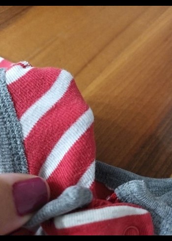 Uzun Kollu Fermuarli Kırmızı Bebek Tulum - Görsel 4