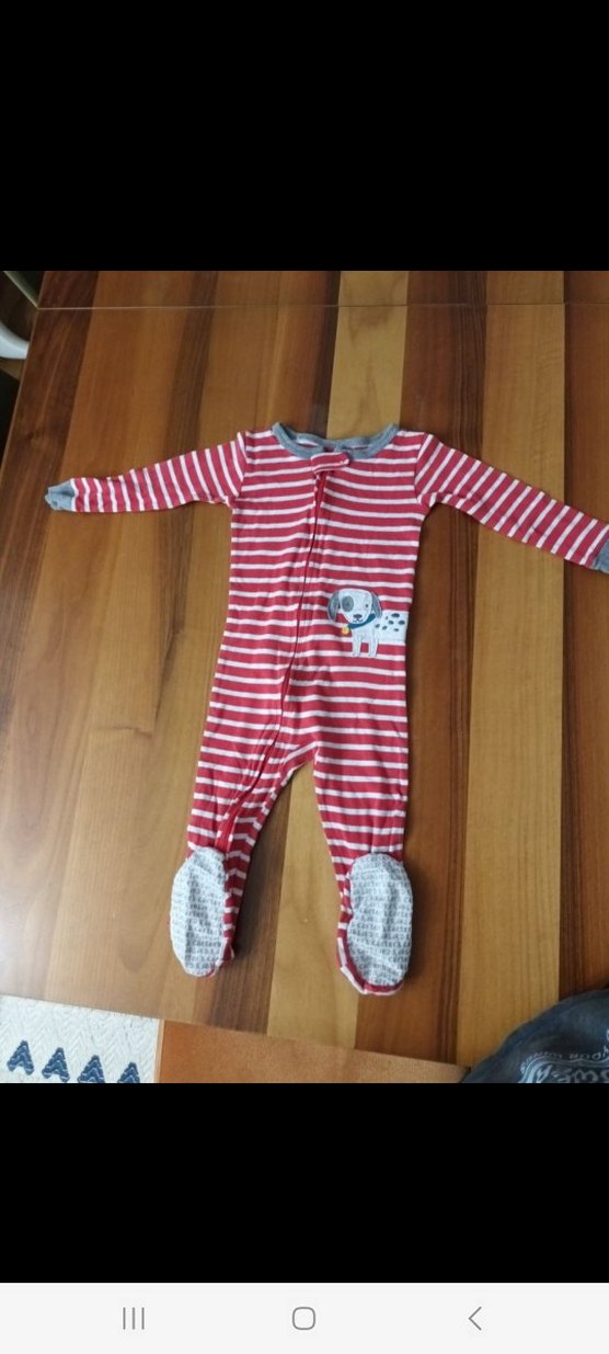 Uzun Kollu Fermuarli Kırmızı Bebek Tulum - Görsel 2