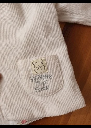 Kapüşonlu Beyaz Kız Çocuk Düğmeli Ceket - Görsel 5