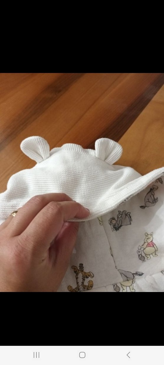 Kapüşonlu Beyaz Kız Çocuk Düğmeli Ceket - Görsel 3