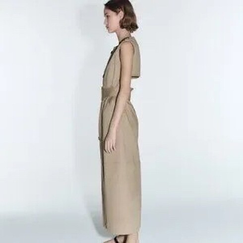Zara Zara gabardin kemerli elbise