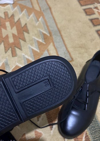 38 Beden Kadın Siyah Deri Gotik Topuklu Oxford Ayakkabı