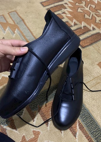 Diğer Kadın Siyah Deri Gotik Topuklu Oxford Ayakkabı