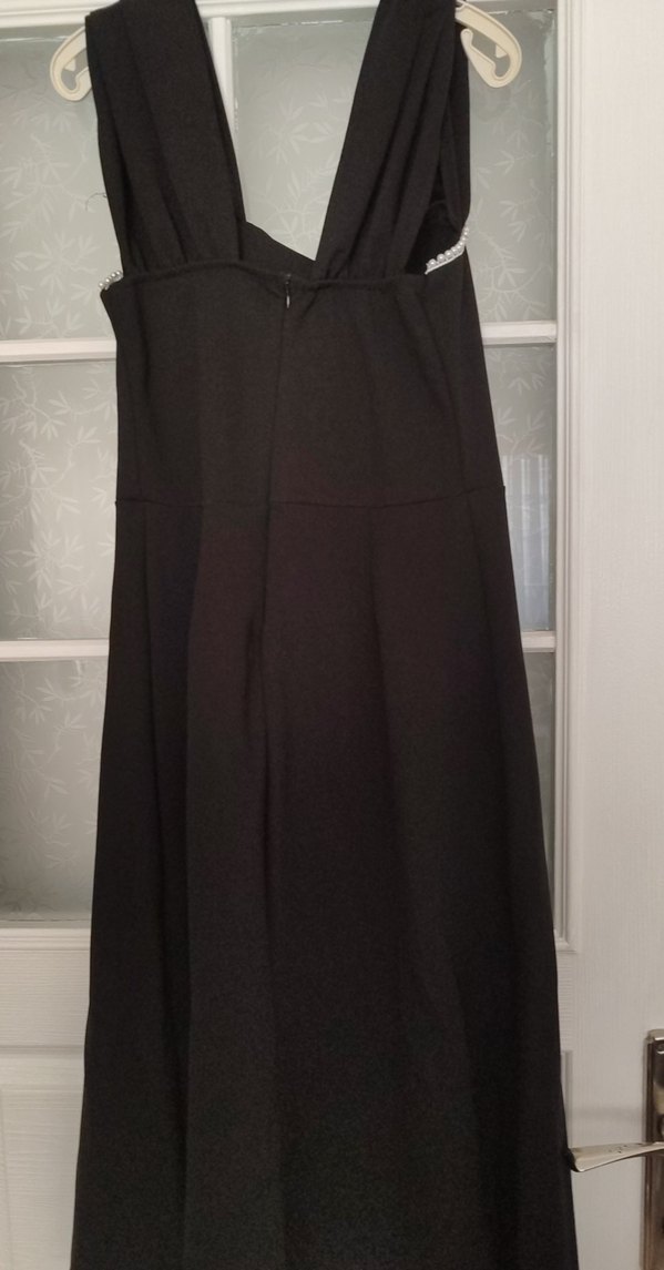 Siyah Drapeli Straplez Midi Elbise - Görsel 4