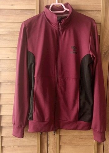 Bordo Fermuarlı Yüksek Yakalı Kadın Ceket