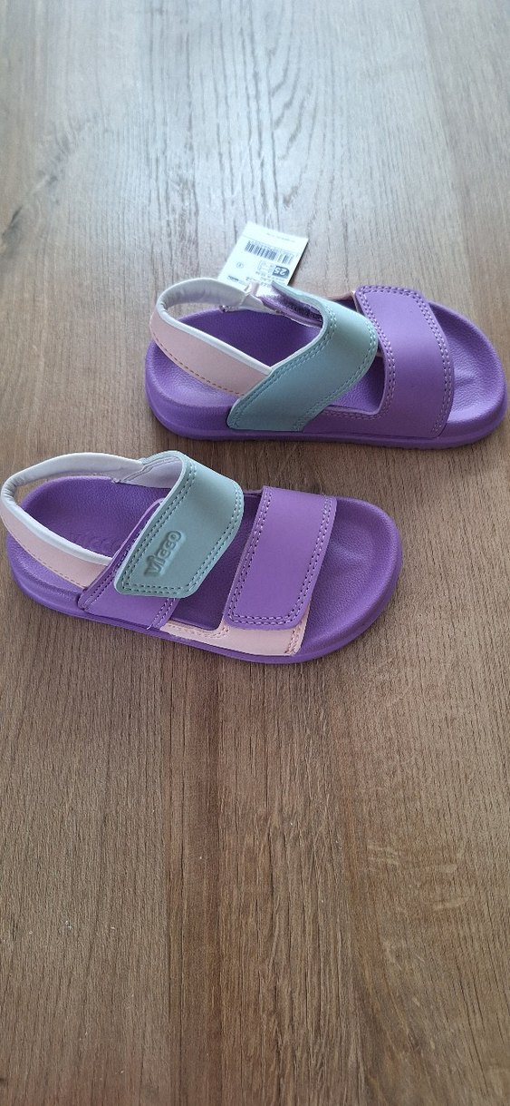 Kız Çocuk Mor Cırt Cırtlı Sandalet - Görsel 2