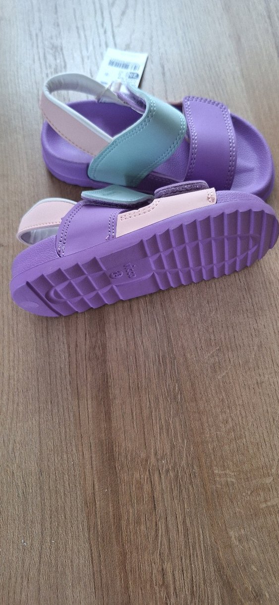 Kız Çocuk Mor Cırt Cırtlı Sandalet - Görsel 3