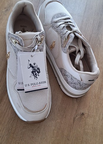 Bej Yılan Desenli Dolgu Topuklu Kadın Spor Ayakkabı - Görsel 4