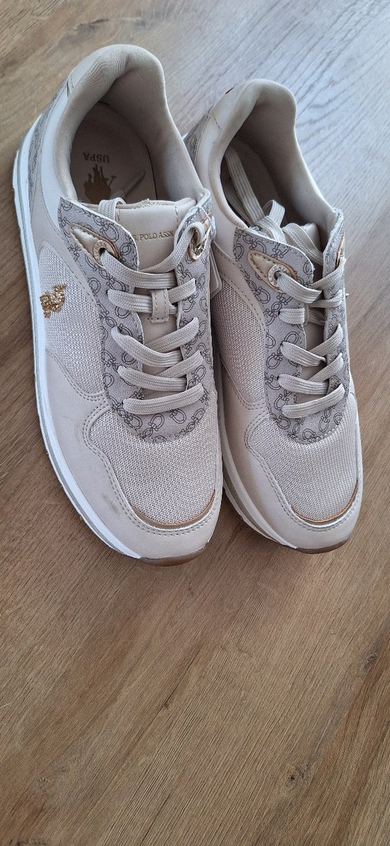 Bej Yılan Desenli Dolgu Topuklu Kadın Spor Ayakkabı - Görsel 2