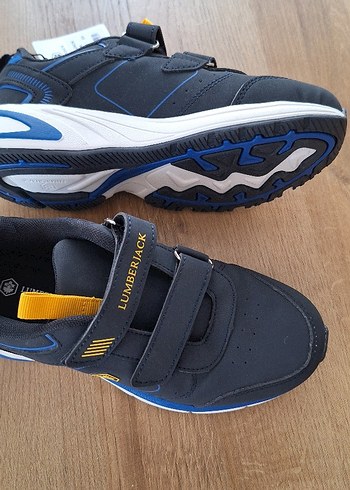 Mavi Gri Erkek Çocuk Spor Ayakkabı Velcro - Görsel 2