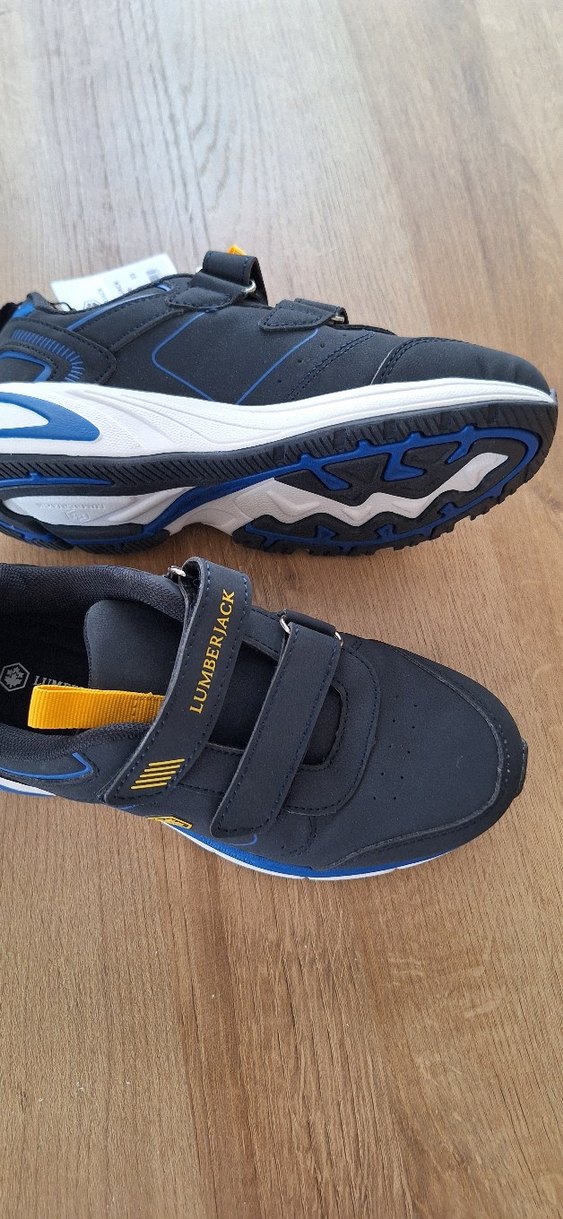 Mavi Gri Erkek Çocuk Spor Ayakkabı Velcro - Görsel 2