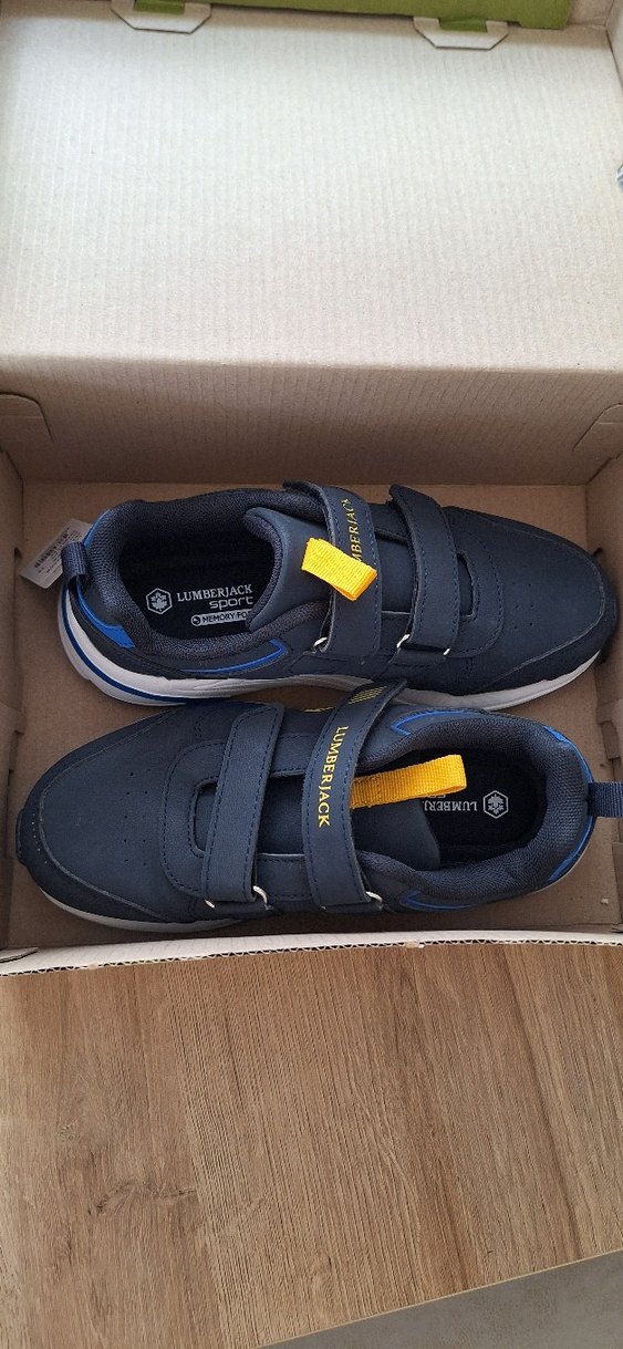 Mavi Gri Erkek Çocuk Spor Ayakkabı Velcro - Görsel 4