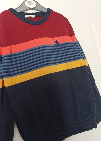 Erkek Çocuk us polo Çizgili Triko Kazak - Görsel 2