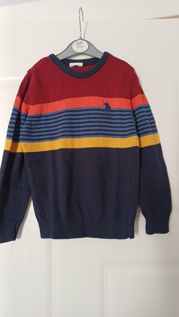 Erkek Çocuk us polo Çizgili Triko Kazak - Görsel 3