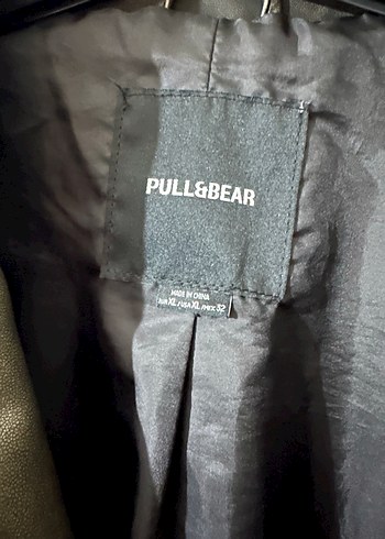 Pull and Bear Kadın Gri Deri Biker Ceket